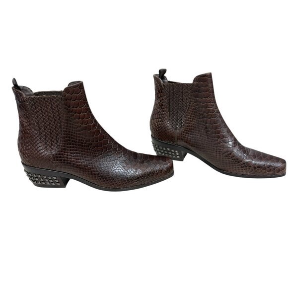 VTG Donald J Pliner Milann python leather Chelsea ankle boots women's size 7.5 - Picture 3 of 10